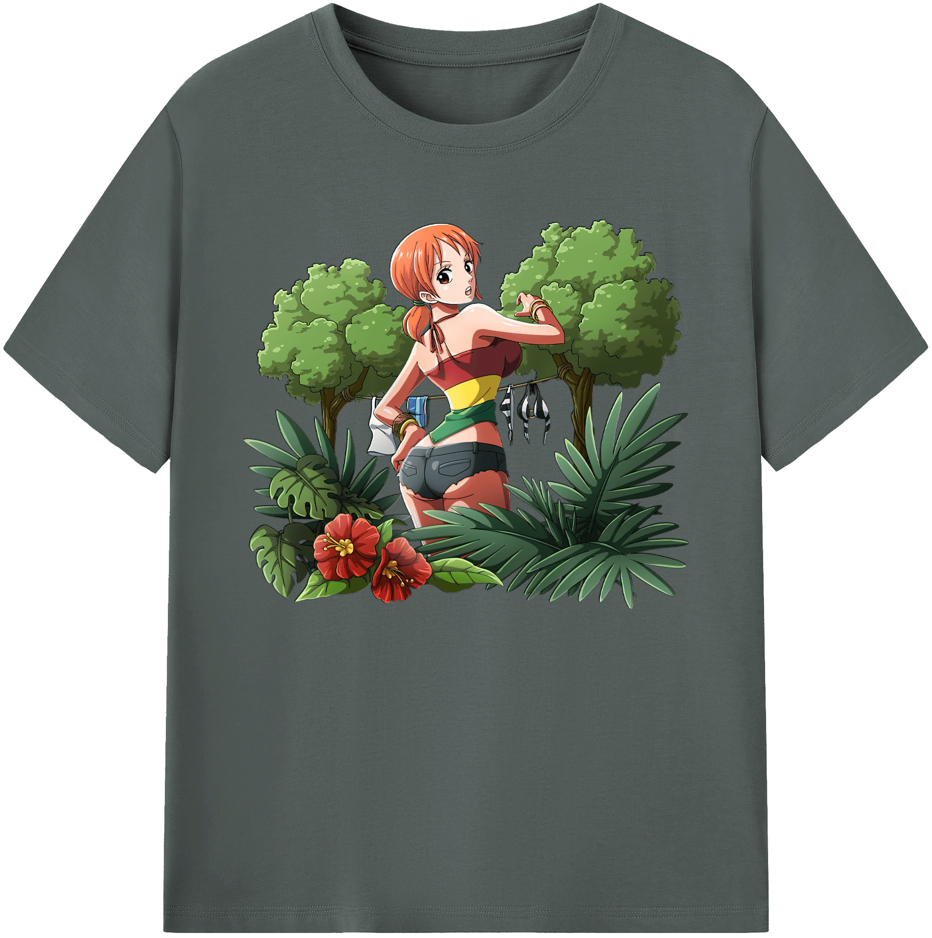 （画像用） ワンピース ナミ ONE PIECE Nami 綿100％ メンズ半袖Tシャツ｜肌触りやわらか＆通気性